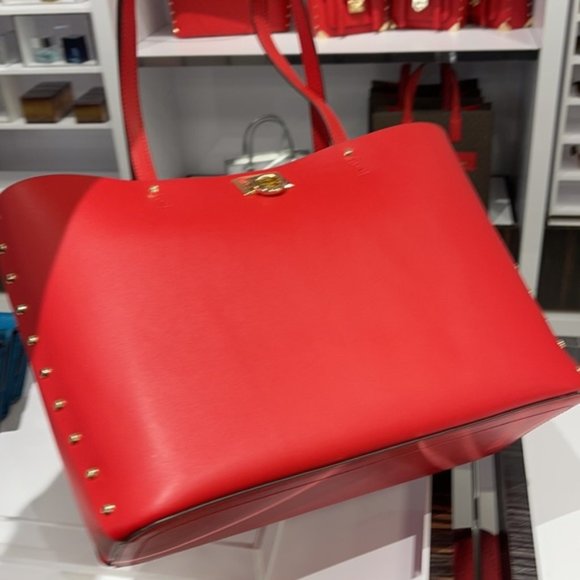 Michael Kors Manhattan Large Tote Leather Color Flame - Picture 6 of 16